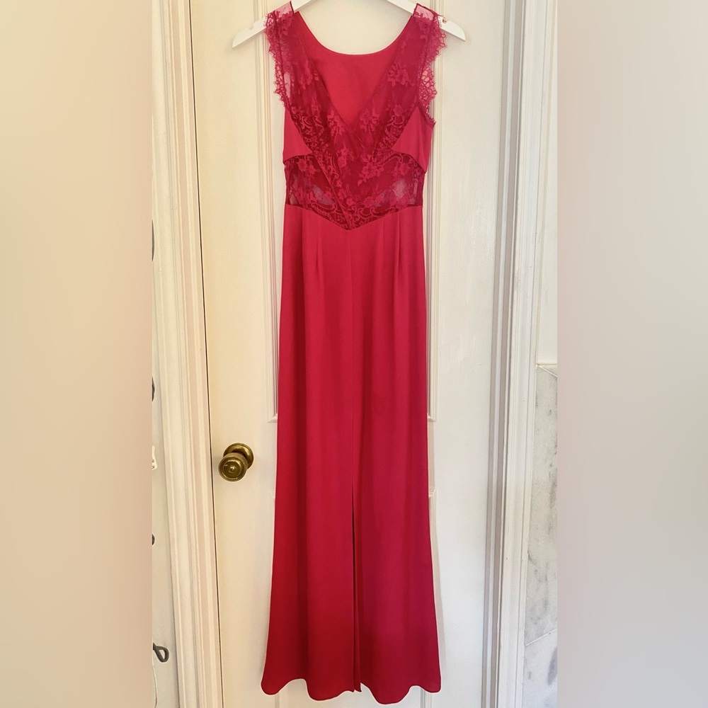 BCBG Pink Lace Maxi Dress